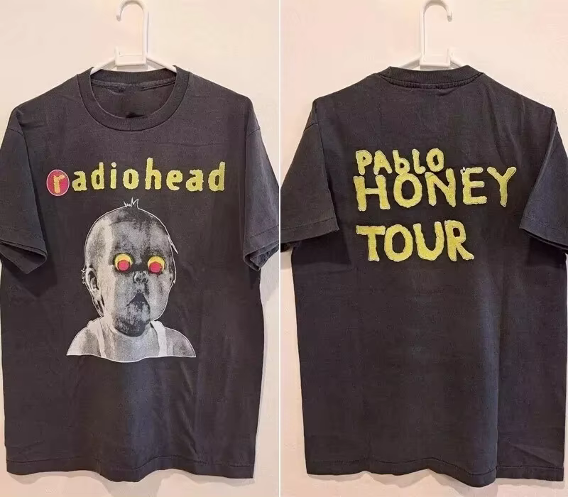 T-shirt unisexe surdimensionné à manches courtes pour hommes, 100% coton, style 1993 Pablo Honey Tou