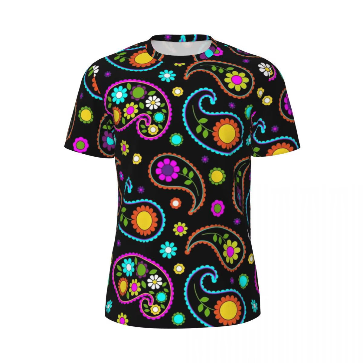 T-Shirt rétro des années 60 pour hommes, Hipple Paisley, imprimé Floral, T-Shirts de sport rétro, re