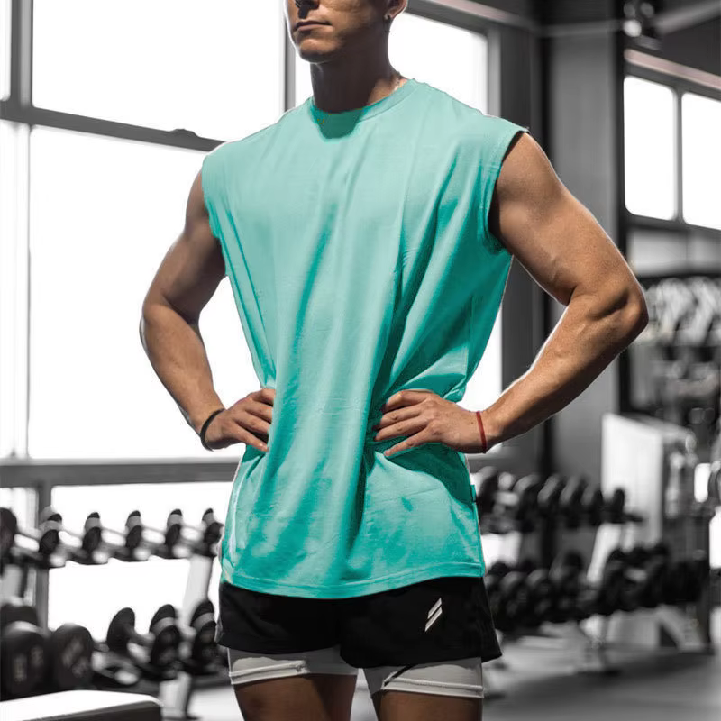 Débardeur sans manches pour homme, séchage rapide, fitness, musculation, mode, basketball, maille re