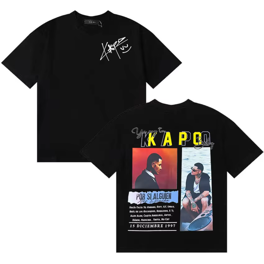 T-shirts Rapper Kapo Hip Hop Album Tour 2026 pour hommes et femmes, t-shirt streetwear surdimensionn