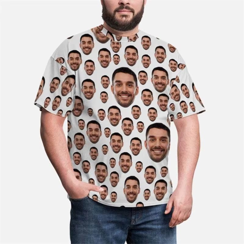 T-shirts personnalisés pour hommes, impression intégrale, photo personnalisée, tee-shirt à manches c
