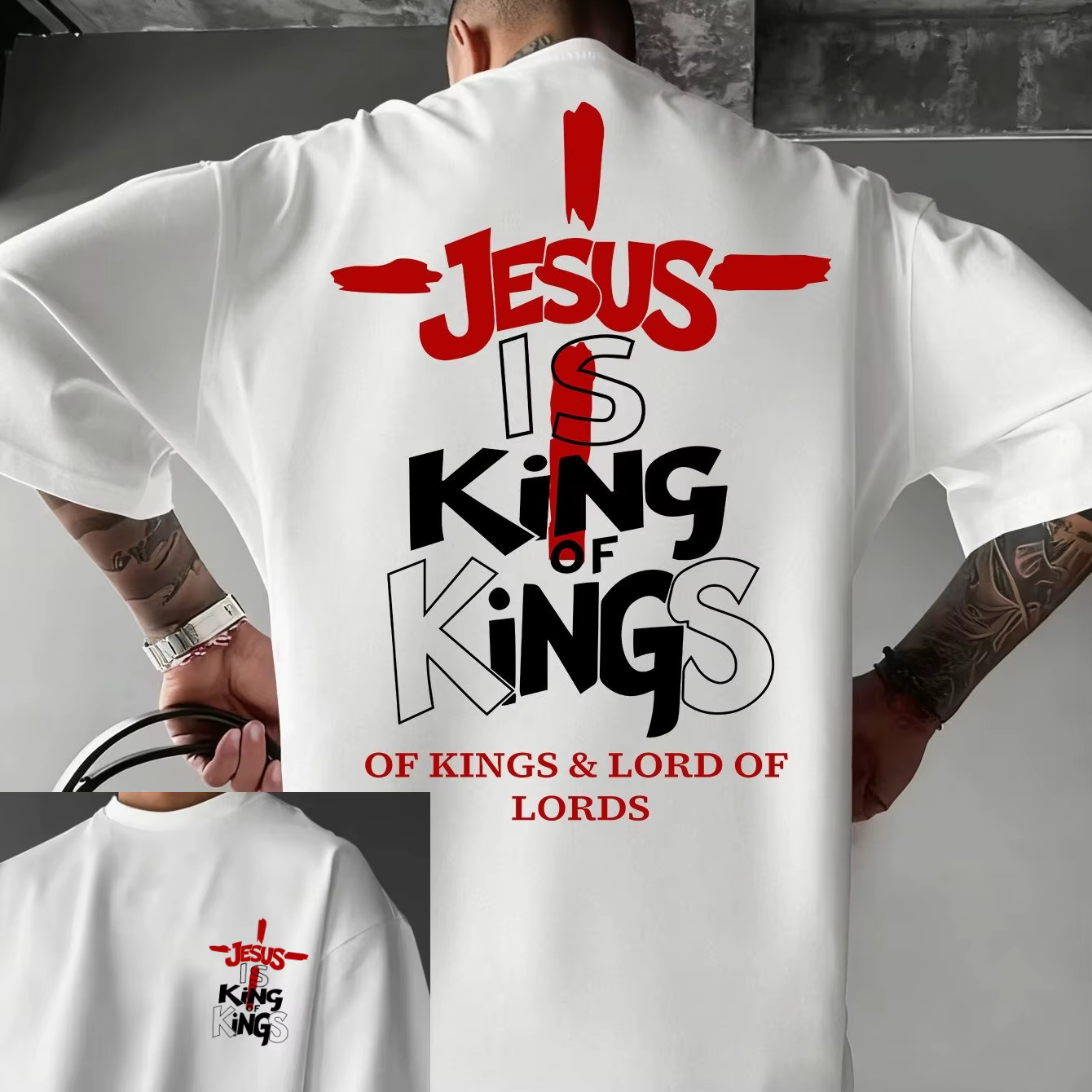 T-shirt pour homme « Faith Men's T-shirt » style Faith à manches courtes ! Article unique en pur cot