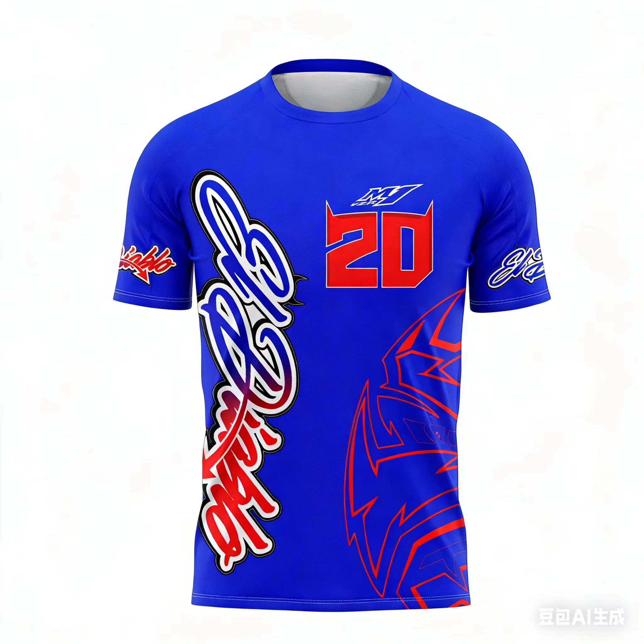 T-shirt à manches courtes pour hommes, motif imprimé en 3d, pour fans de course de moto n° 20, quatr