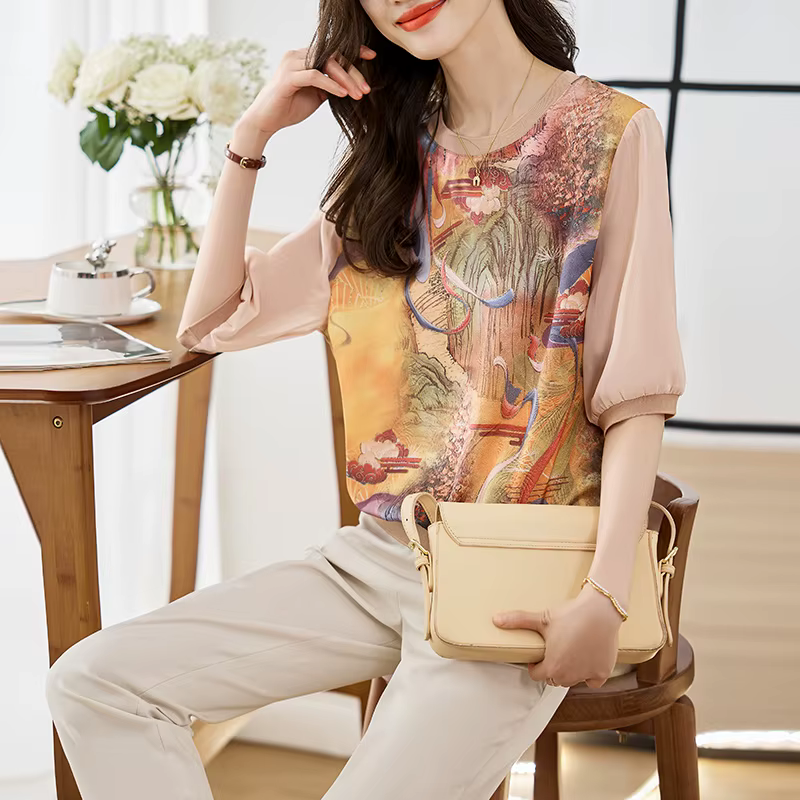 T-shirt manches courtes pour femmes, décontracté, à la mode, imprimé, printemps été