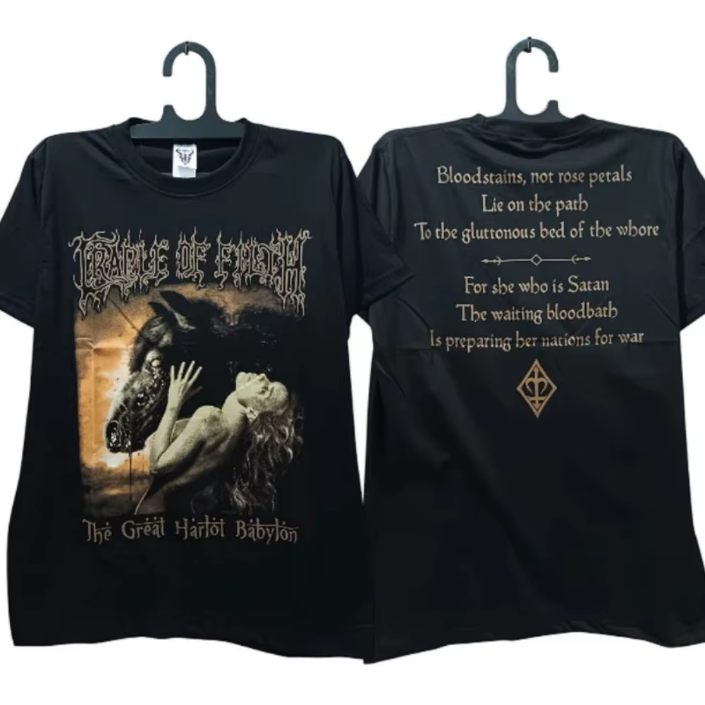 T-shirt CRADLE OF FILTH Hip-hop Streetwear surdimensionné Y2k, ample, confortable, décontracté, à la