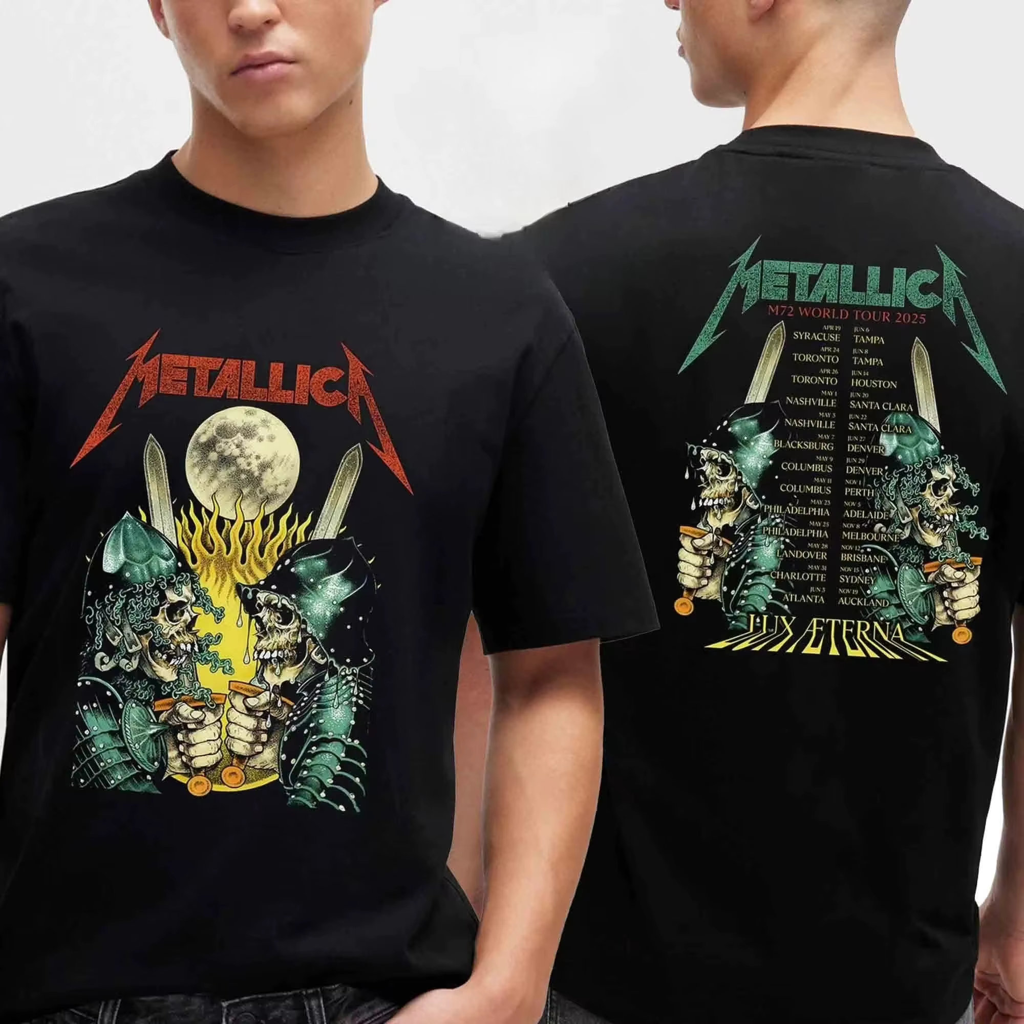 T-shirt Metallica M72 WORLD TOUR 2026, t-shirt en coton pour hommes et femmes, mode Hip-Hop, vêtemen