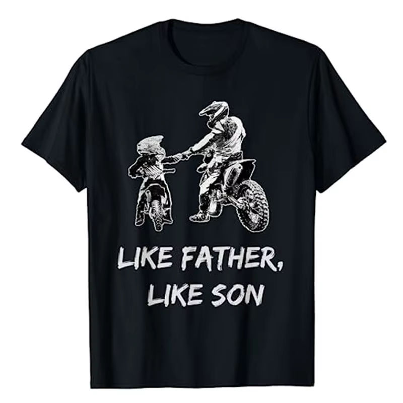 T-shirt graphique comme un père et un fils, chemise de motocross, T-shirt de vélo, T-shirt de moto, 