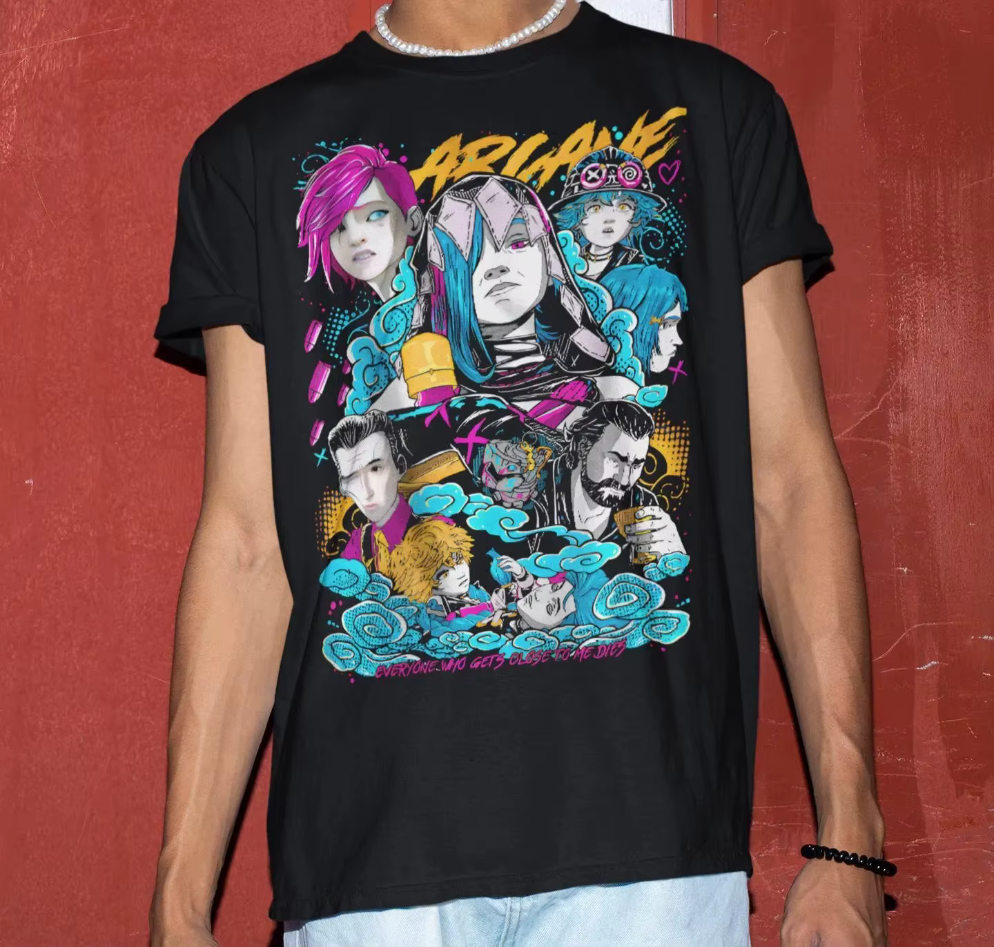 T-shirt Arcane League of Legends - Tee-shirt Jinx, Sweat-shirt Arcane, T-shirt de jeu LOL