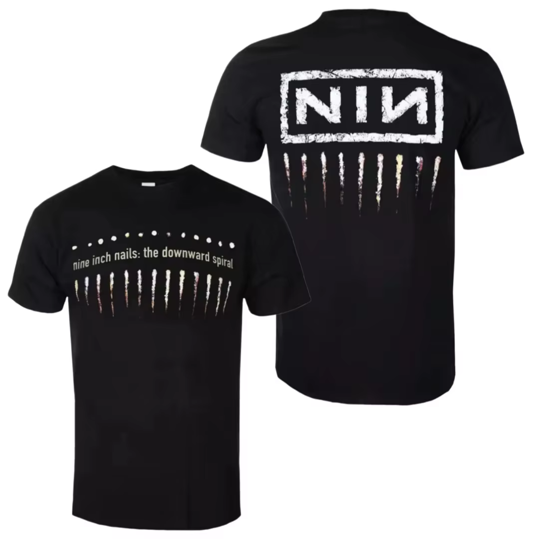 Nine Inch Nails - T-shirt imprimé avec motif artistique néon Pretty Hate Machine - T-shirt du groupe