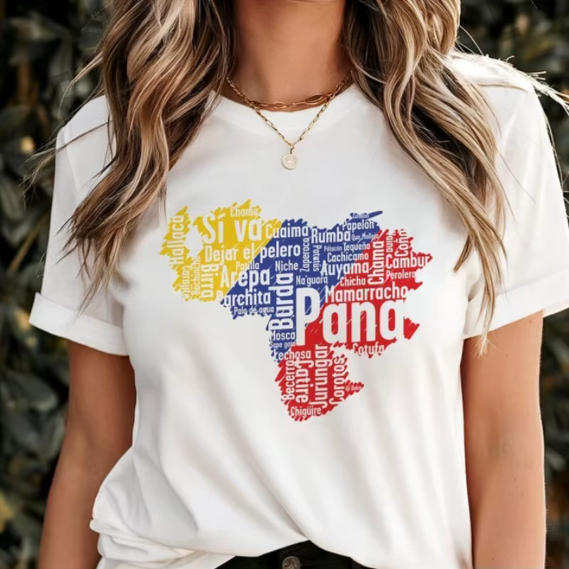 Chemise de carte du Venezuela, T-Shirt avec phrases de mots du Venezuelan, cadeau fier, unisexe Bell