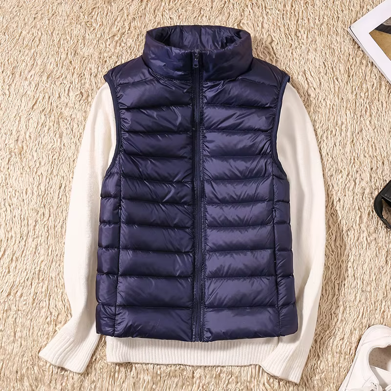 Femmes sans manches gilet vestes hiver mode mâle coton rembourré gilet manteaux femmes col montant c