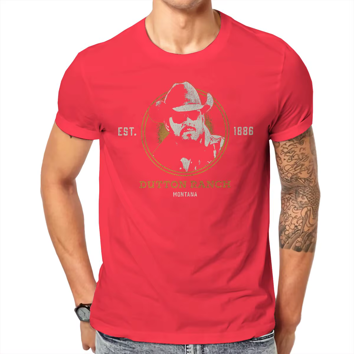 Yellowstone Dutton Ranch Montana Est 1886 Rip Wheeler t-shirt décontracté Yellowstones Dutton Ranch 