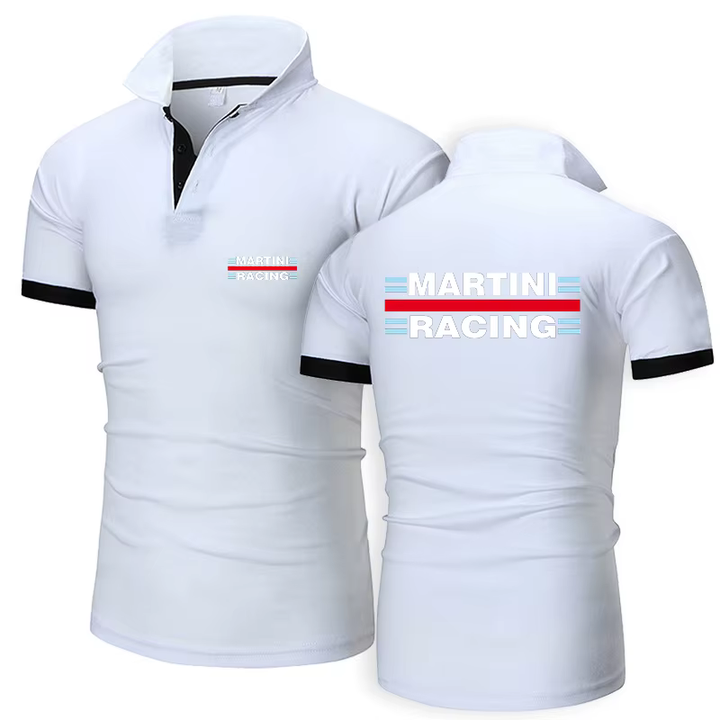 2025 été homme Martini Racing Logo imprimer nouveau Type couleur unie classique coton à manches cour