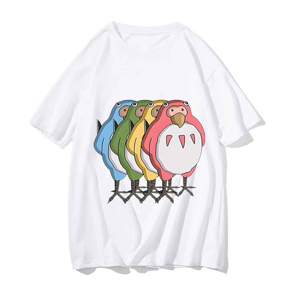 T-Shirt à Manches Courtes pour Homme et Femme, 2024 Coton, avec Dessin Animé, The Boy and the Heron,