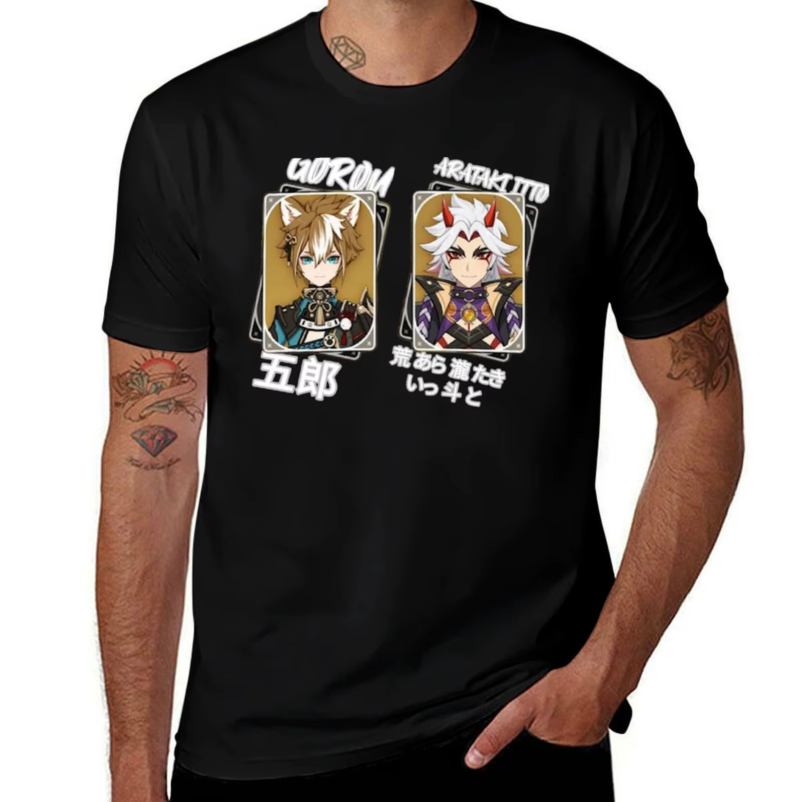 T-shirt Arataki Itto et Gorou en coton doux et durable