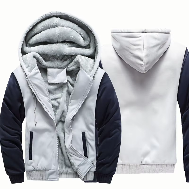 CamSolomon-Veste à Capuche Épaisse pour Homme, Manteau à Manches sulf, Décontracté, Fermeture Éclair