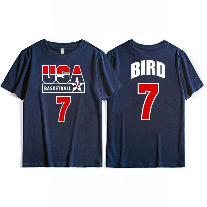 T-shirt d'entraînement de l'équipe de basket-ball américaine pour hommes, vêtements de sport rétro d