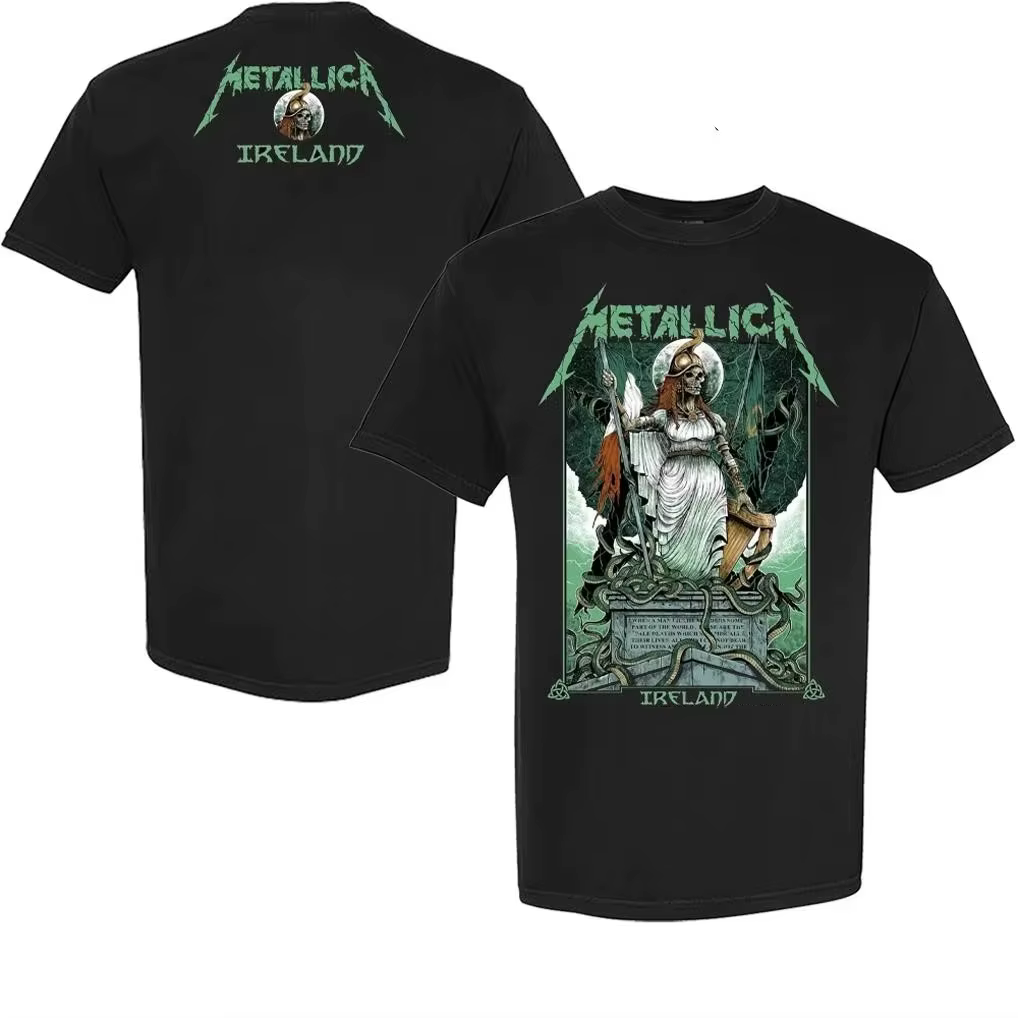 T-shirt Metallica Dublin Irlande 2026 M72 Tour pour hommes et femmes, vêtements d'été 100% coton, ha