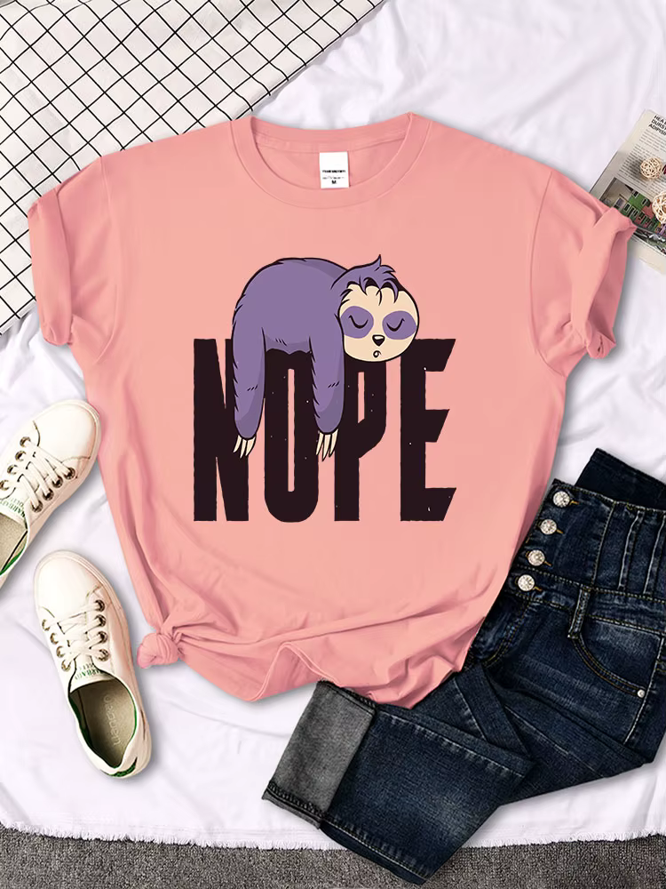 T-Shirt col rond pour femmes, vêtements de sport surdimensionnés, Slim, imprimé Animal Kawaii