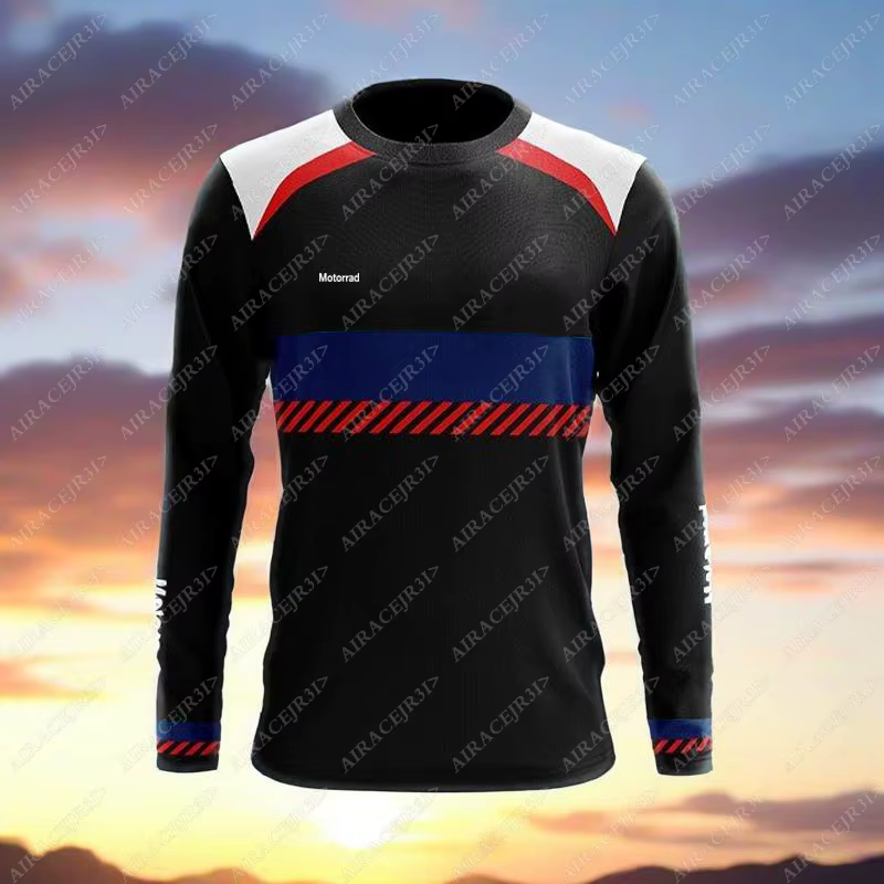 Pour BMW Motorrad Racing voyage aventure Motorsport moto manches longues T-Shirt été noir hommes Ant