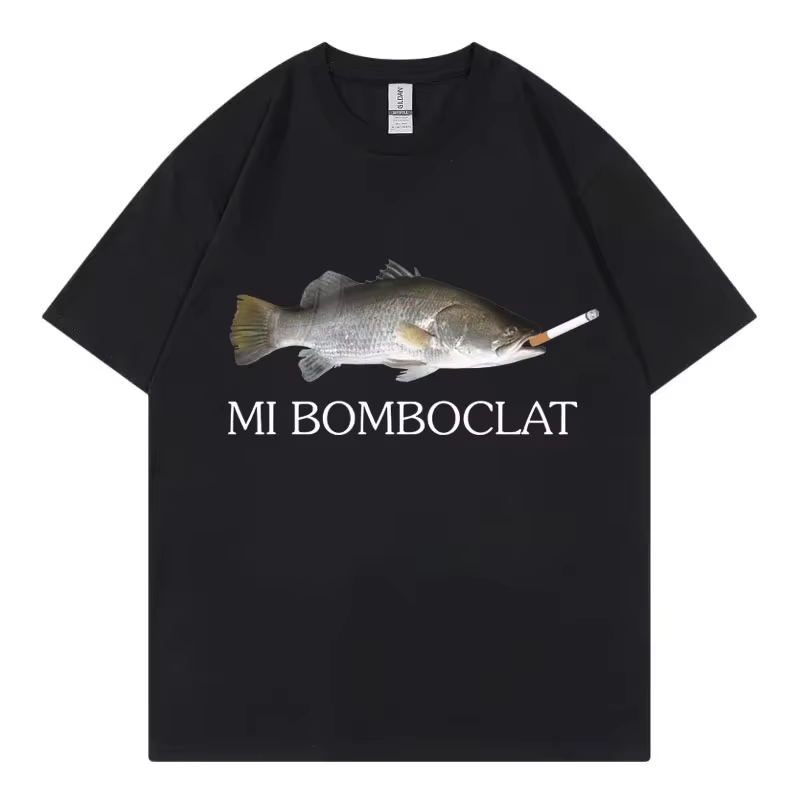 T-shirt manches courtes pour hommes et femmes, humoristique, bombardier, poisson Meme, tendance, Y2k
