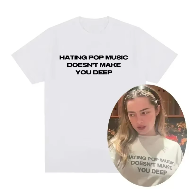 Charli Xcx Hating Pop Music ne vous fait profond même Style 100% coton T-shirt hommes femmes mode Ha