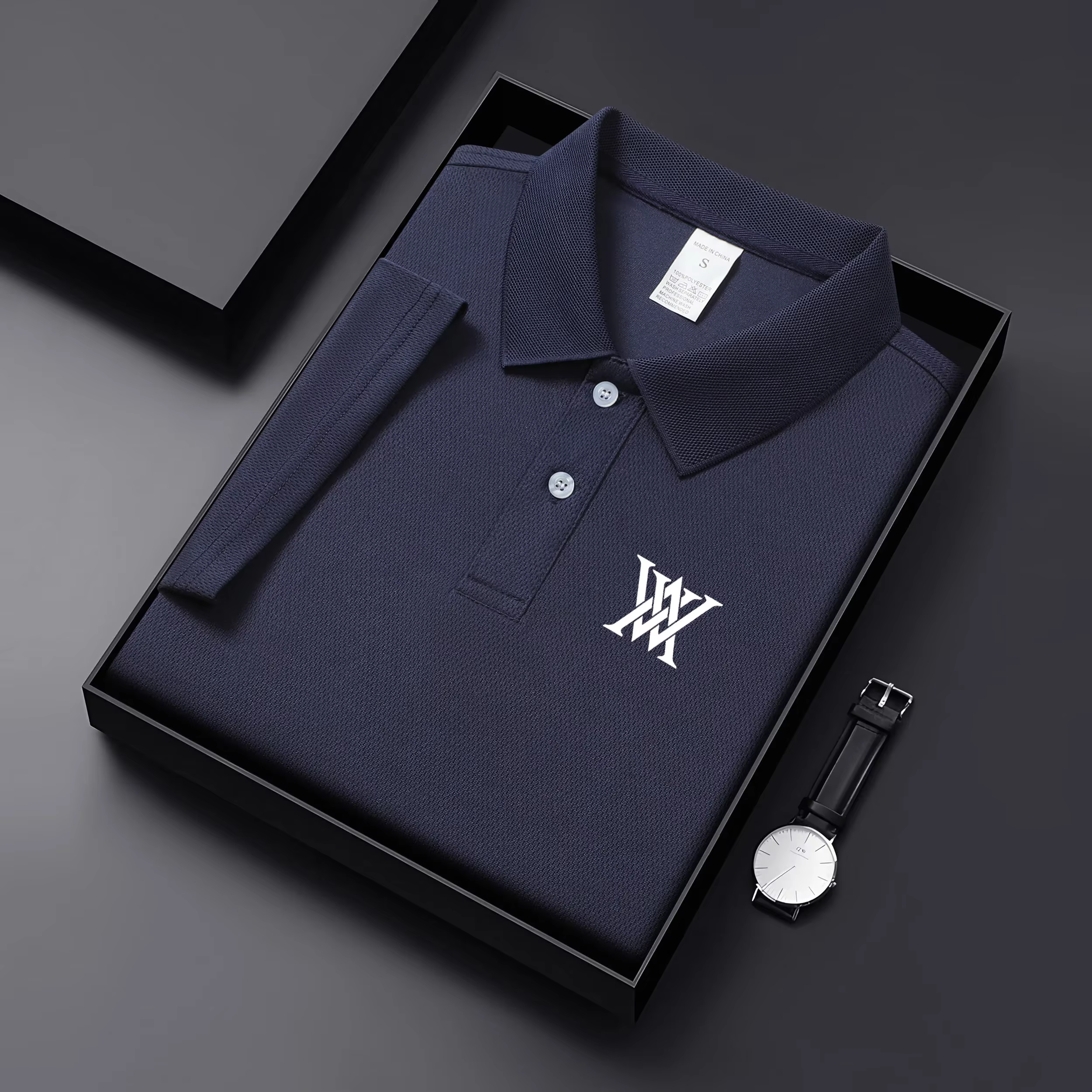 Chemise de golf pour homme, col classique, manches courtes, couleur unie, coupe classique, printemps