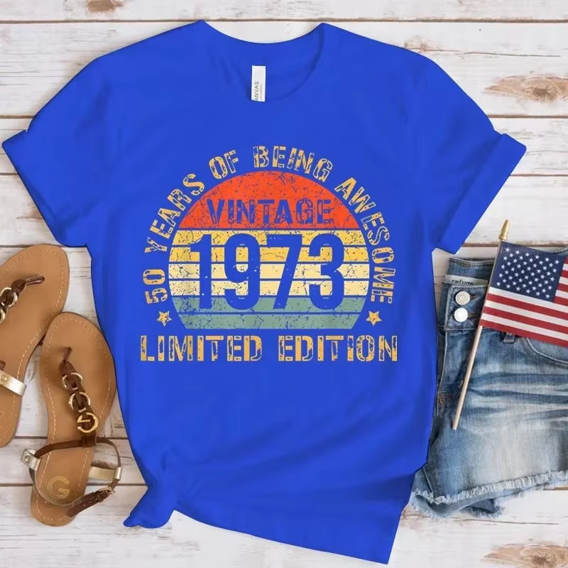 T-shirt drôle fabriqué en 1973 50th anniversaire cadeaux Cassette bande Vintage T-shirt fête grand-m