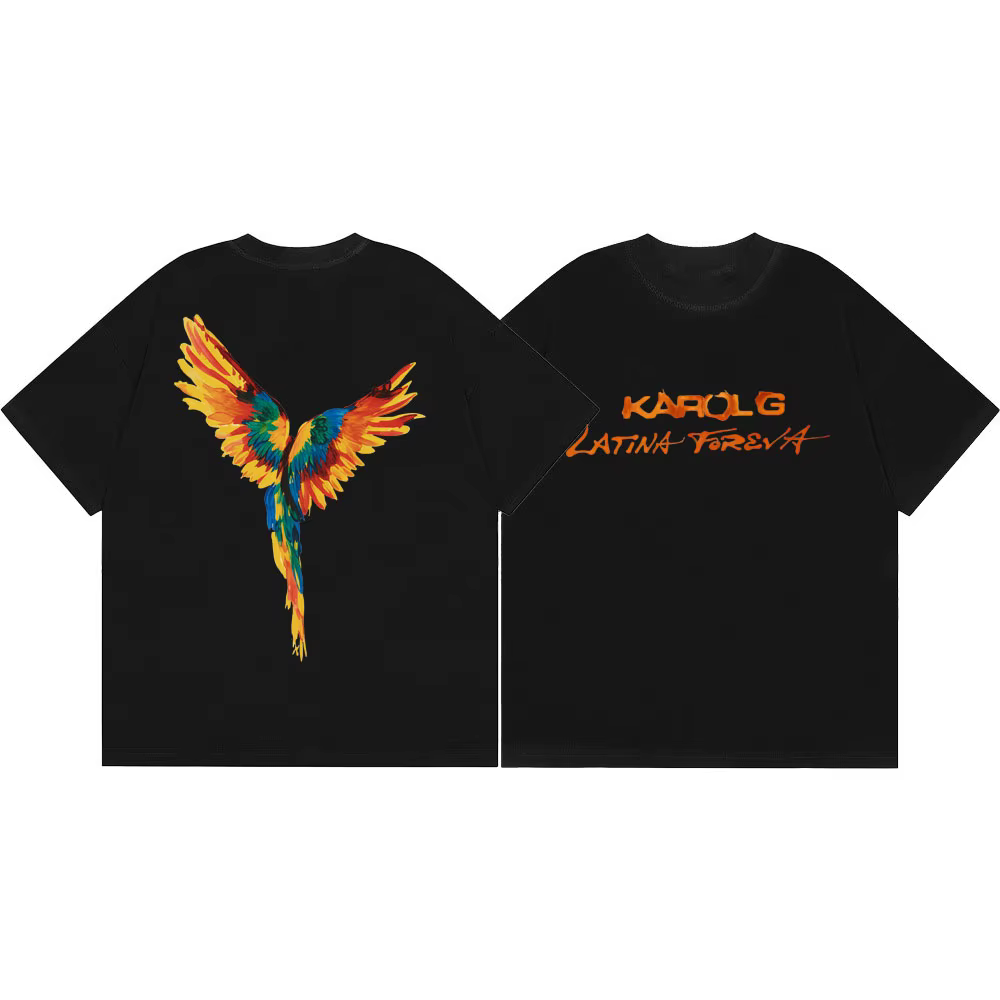 T-shirt graphique Singer Karol G Tour 2026 pour hommes et femmes, mode pop musicale, t-shirt à manch
