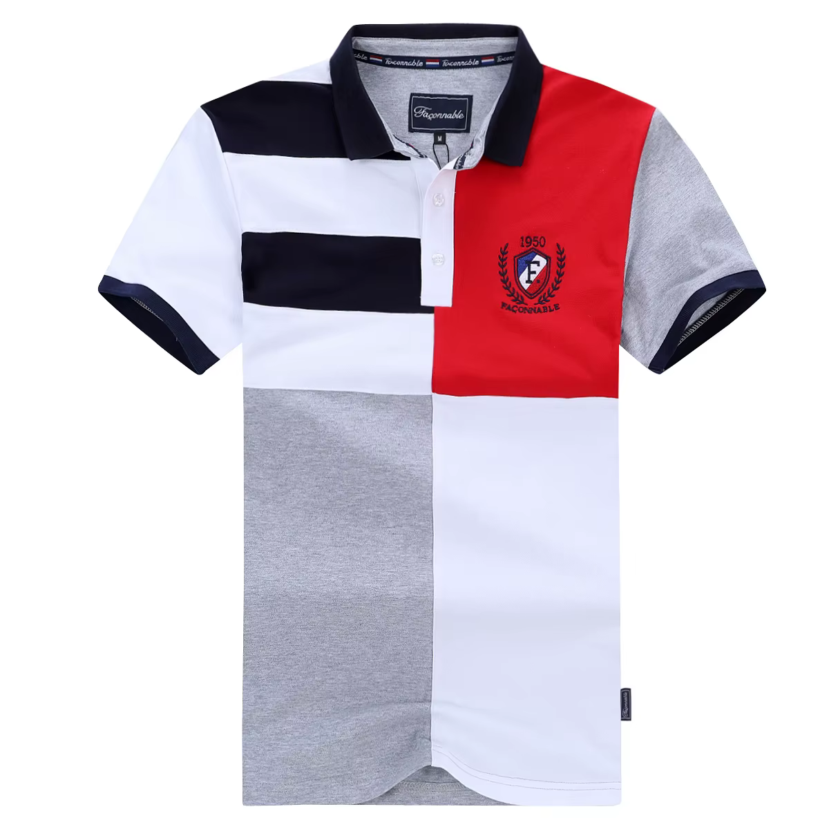 France Faconnabl Nouvelle Collection Été Polo Court Homme Décontracté Tendance Polos en Coton pour H
