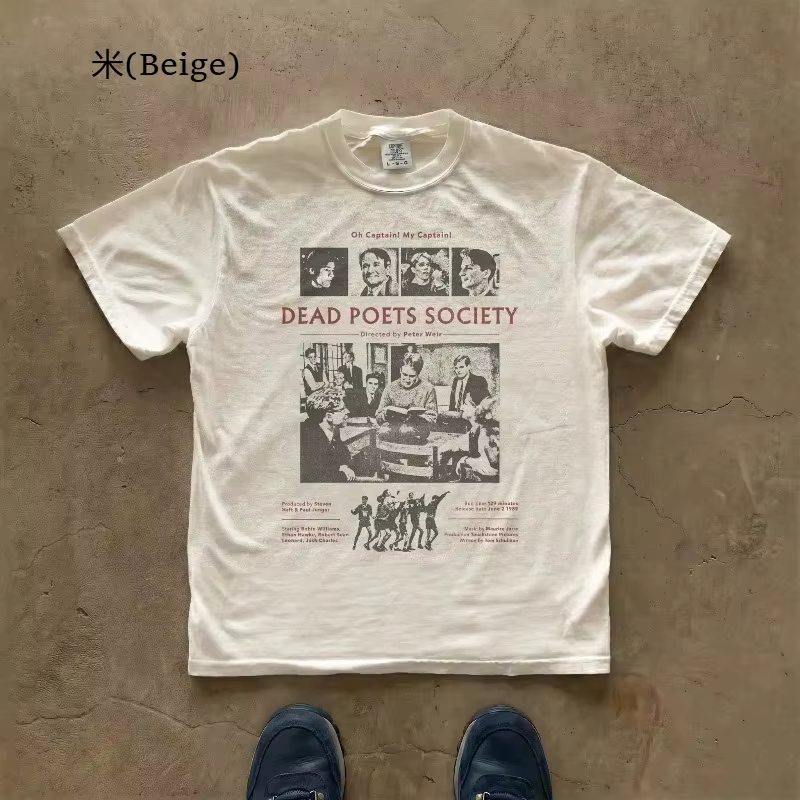 T-shirt du club des poètes morts |   T-shirt à motif d'affiche de film, T-shirt pour homme, été, nou