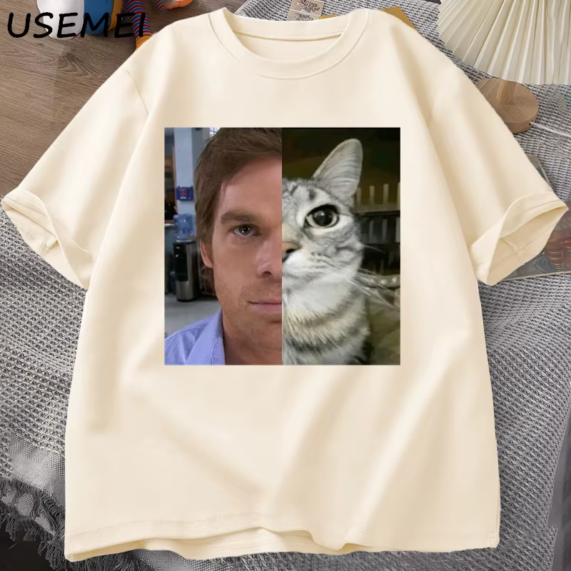 Dexter Morgan-T-shirt en coton à manches courtes et col rond pour homme, streetwear unisexe drôle, v