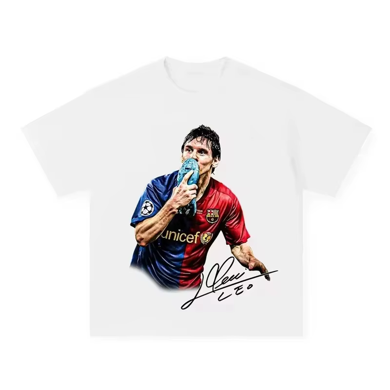 T-shirt à manches courtes en coton imprimé Neymar Star du football américain pour hommes et femmes, 