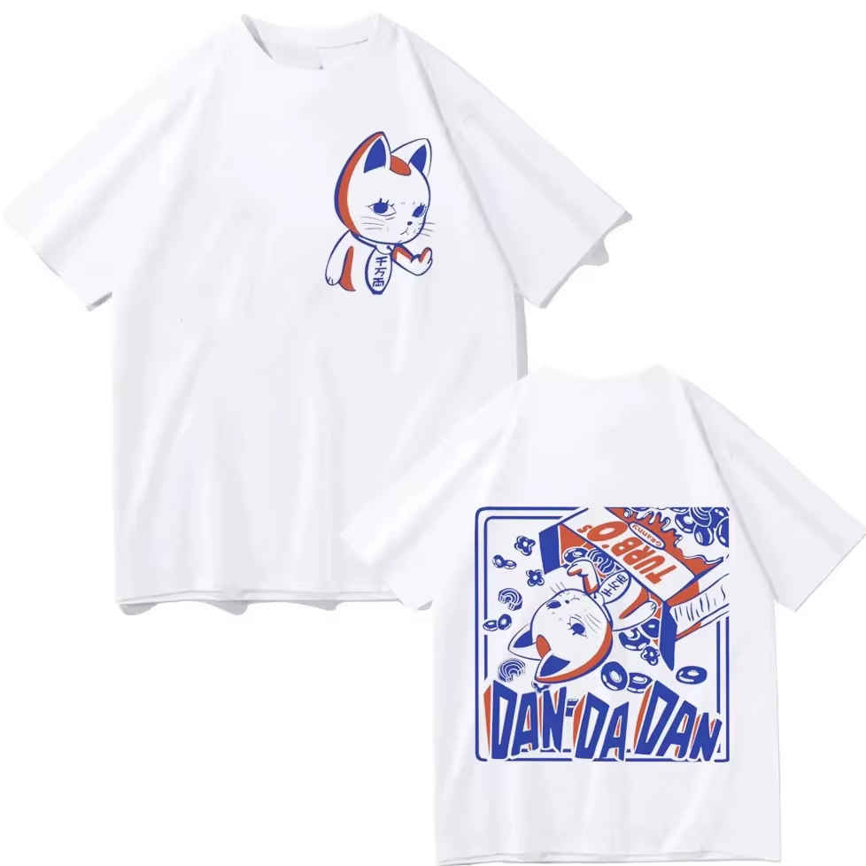 Drôle japon Anime Dandadan Turbo grand-mère chat graphique t-shirt mode dessin animé surdimensionné