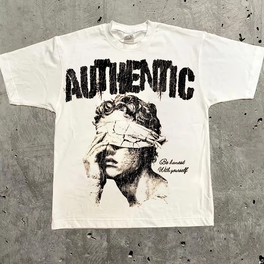 T-shirt surdimensionné avec lettres graphiques Harajuku Y2k pour hommes et femmes, Streetwear de cho