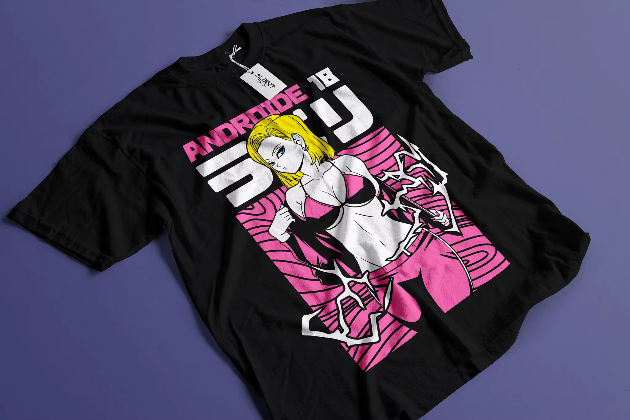 Android 18 Girl Tee-shirt Ecchi 90s Anime T Shirt, Vêtements Manga Japonais