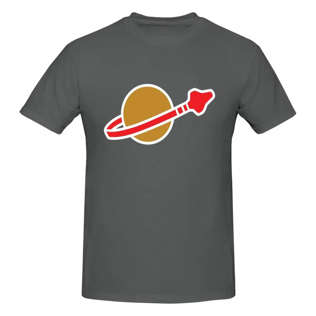 T-shirt classique avec Logo Space 100% coton pour homme, col rond, manches courtes, S-4XL