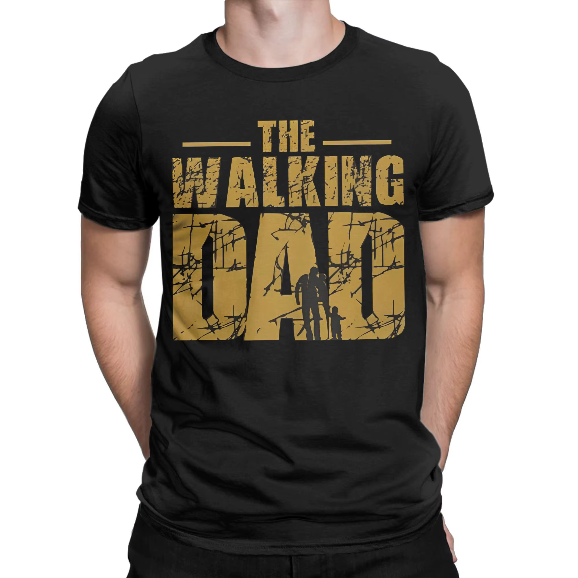 Hommes T-Shirts le marche papa Vintage 100% coton t-shirt à manches courtes fête des pères t-shirt c