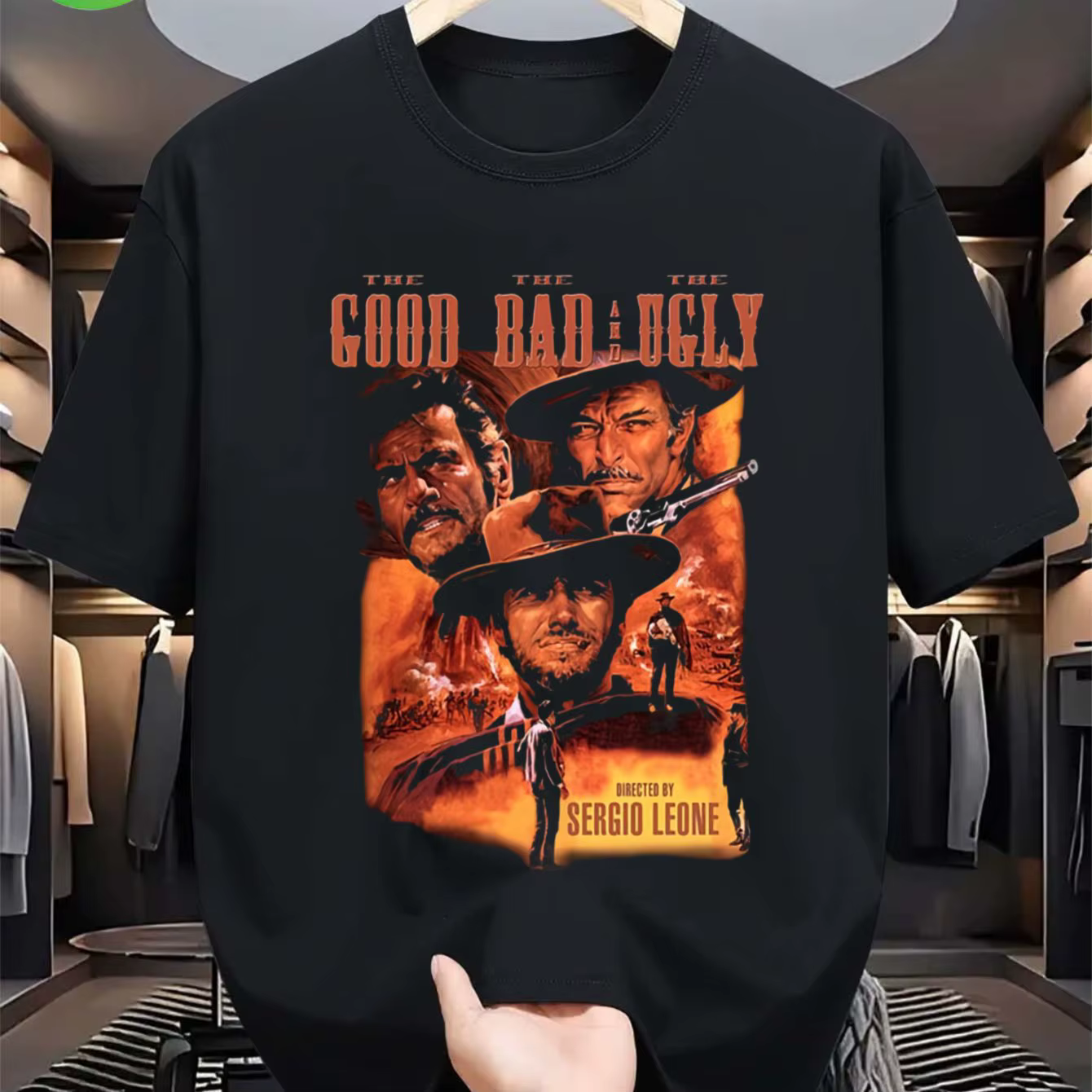 T-shirt noir pour hommes avec motif The Good The Bad and The Ugly, t-shirts à manches courtes pour h