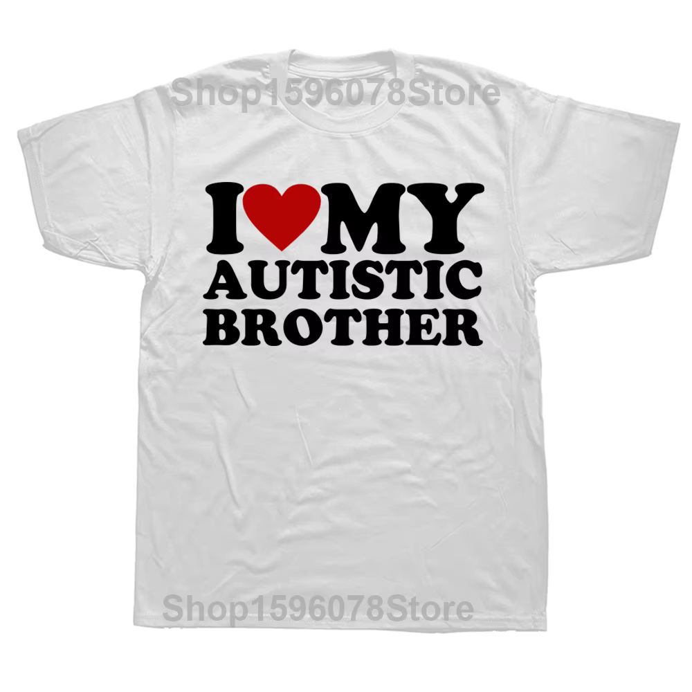 T-shirt 100% coton doux pour hommes et femmes, I Love My m.com tistic Brother I Coussins My Adjust, 