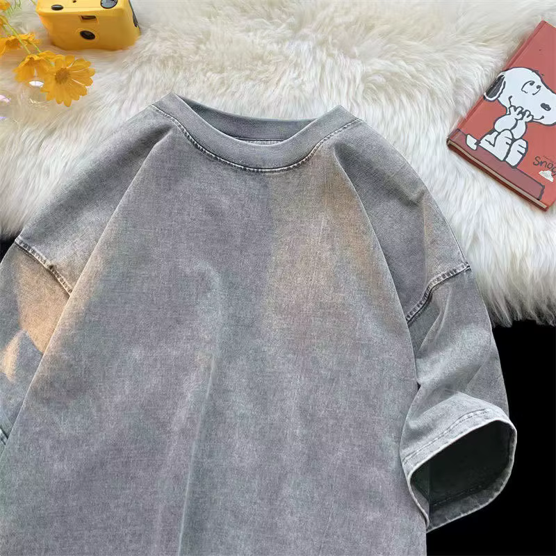 Qualité Surdimensionné Acide Lavé Y2K T-shirt hommes Vintage T-shirts Streetwear Lavage Minéral T-sh