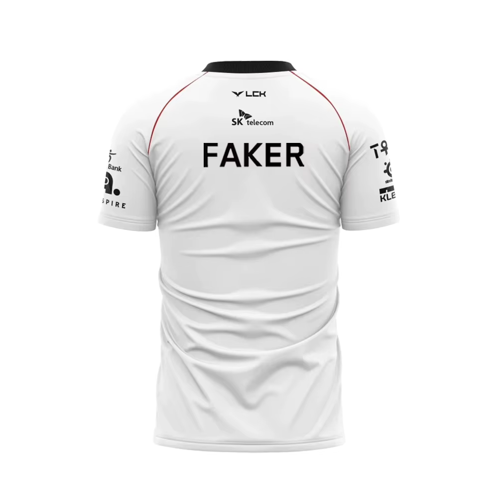 Uniforme de l'équipe du Club de sport électronique T1, maillot de la finale mondiale de la ligue des