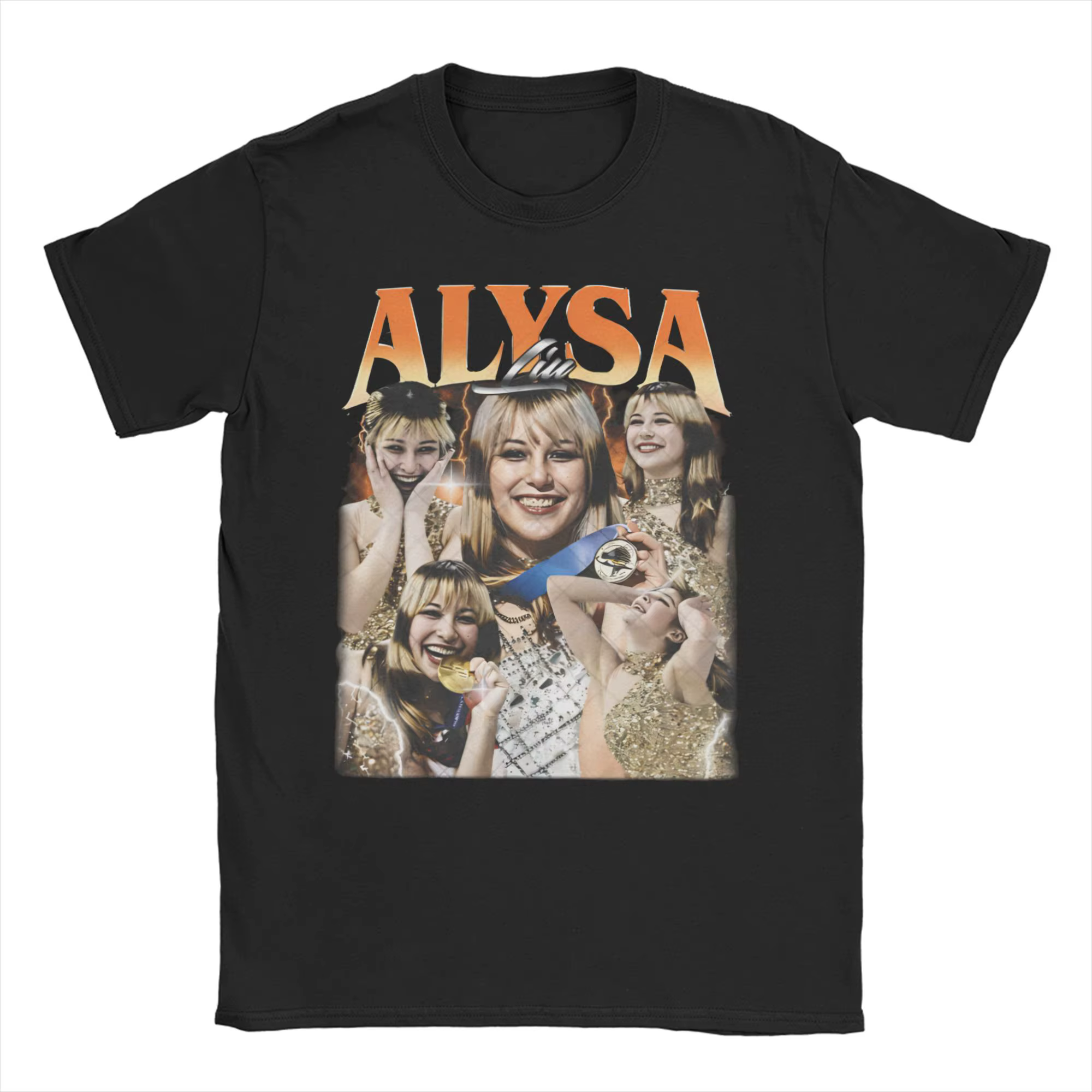 Alysa Liu T-shirts pour hommes et femmes, 100% coton, T-shirt vintage à col rond, hauts à manches co