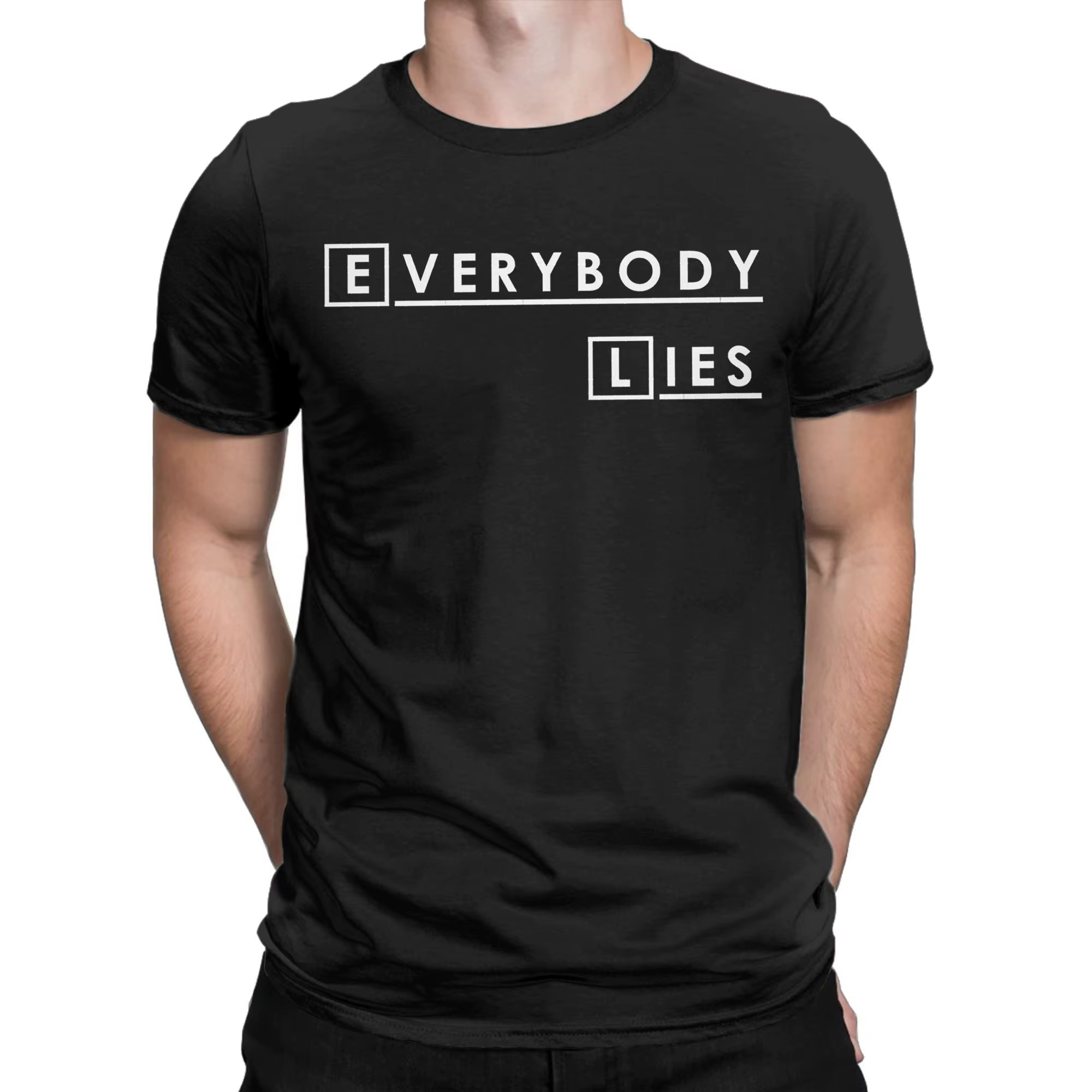 Maison MD Tout le monde mensonges t-shirt hommes 100% coton génial T-Shirts col rond Dr Gregory t-sh