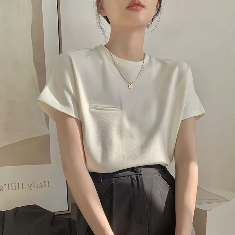 T-shirt d'été à manches courtes pour femmes, Style coréen, Simple, mode Pure, bureau, loisirs doux t