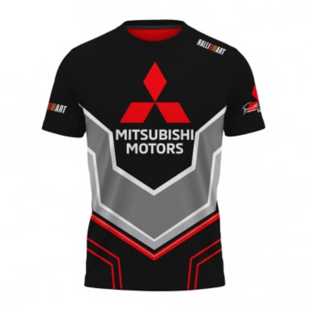 T-shirt d'été à manches courtes pour hommes imprimé avec le logo Mitsubishi - Logo tendance et perso