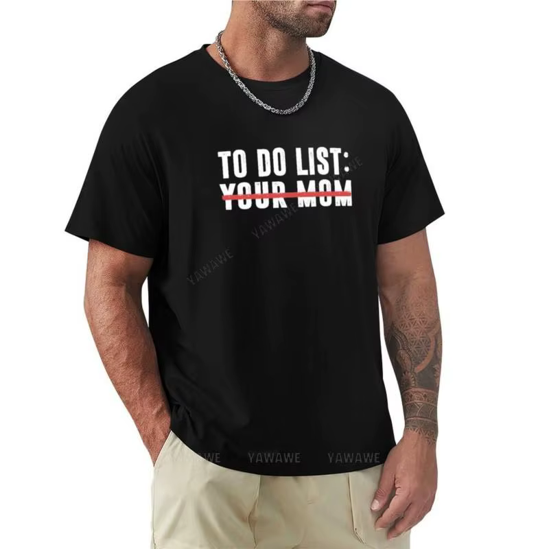 T-shirt noir à col rond pour hommes et garçons, t-shirts personnalisés, t-shirts à col rond, t-shirt