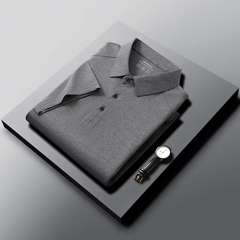 Polo basique pour homme avec col et boutons, hauts confortables pour un usage quotidien, sorties déc