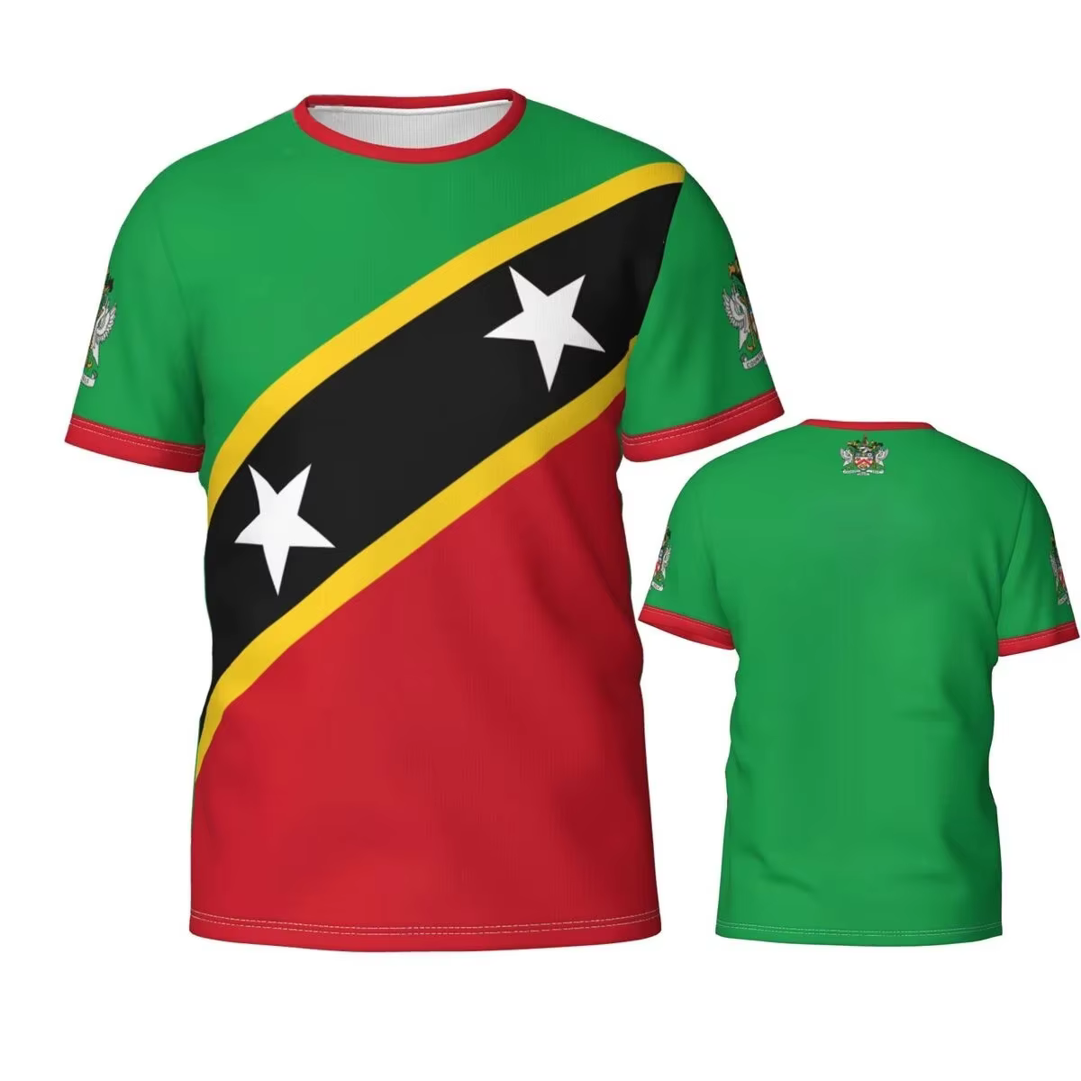 Saint Kitts et Nevis maillot de Football T-shirt mode drapeau Badge graphique t-shirts hommes et fem