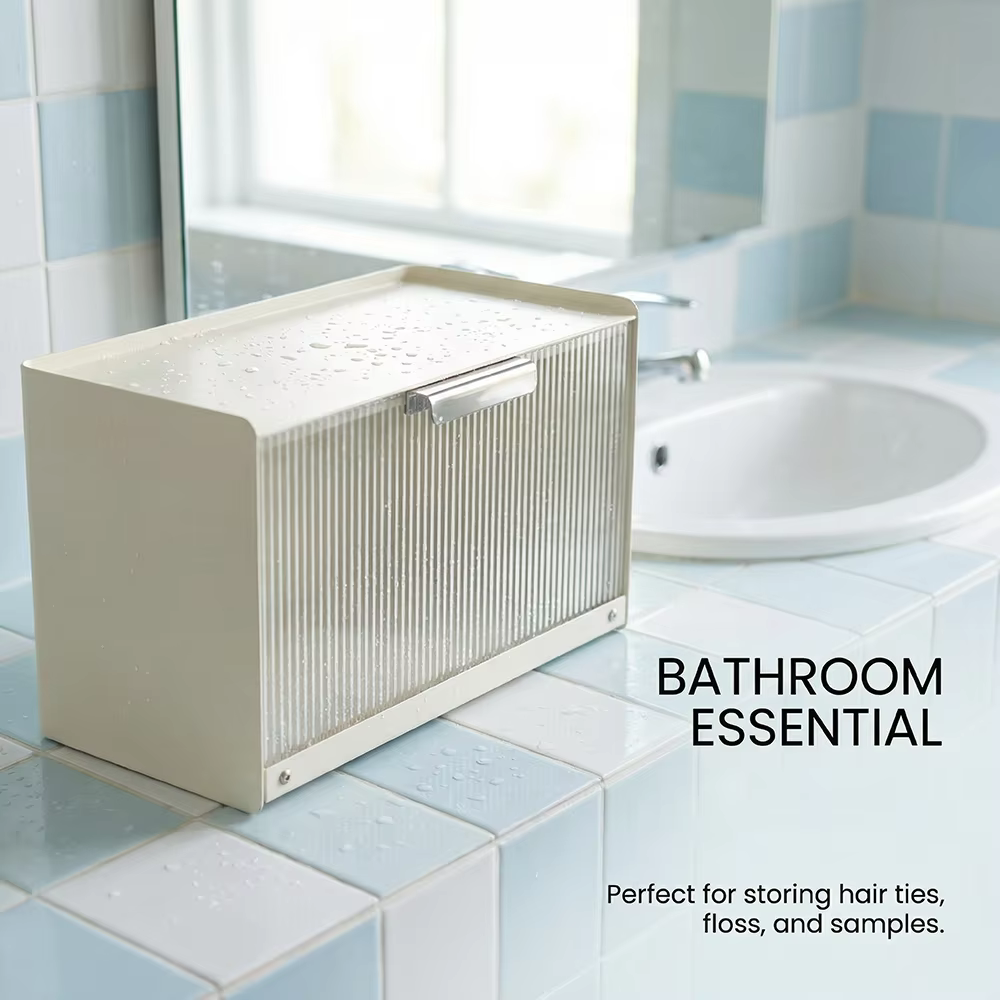 Boîte de rangement pour comptoir de salle de bain, boîte de rangement pour articles de toilette à co